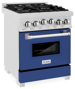 24" 2.8 cu. ft. Range, Gas Stove and Gas Oven, DuraSnow, Blue Matte