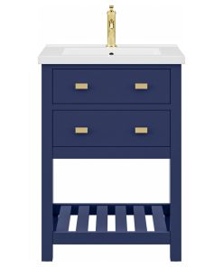 Viola 24" Integrated Ceramic Sink Top Vanity, Monarch Blue