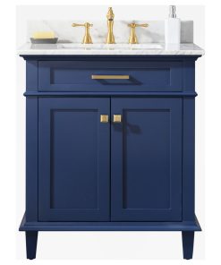30" Blue Finish Sink Vanity Cabinet, Blue
