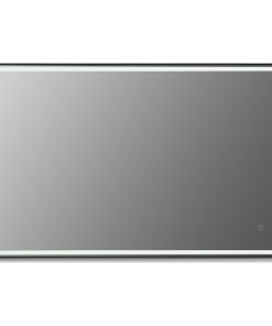 Viaggi Rectangle Framed Bathroom/Vanity LED Wall Mirror, Matte Black, 48"