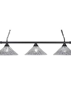Toltec Lighting 803-MB-719 Square - Three Light Billiard with Glass Options