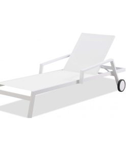 30"x83"x12" and 20" White Aluminum Chaise