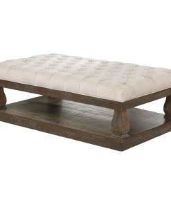 Sudheer 50" Rectangular Ottoman, Beige