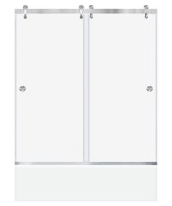 57 1/2-60"Wx62"H Bypass Sliding Bathtub Door ULTRA-H, Brushed Nickel