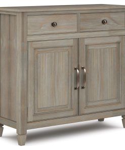 Storage Cabinet, Drawers & 2 Doors With Adjustable Shelves, Distressed Grey