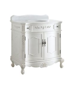 36" Traditional Antique-Style White Fairmont Sink Vanity, Without Mirror