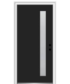 36 in.x80 in. 1 Lite Frosted Left-Hand Inswing Painted Fiberglass Smooth Door