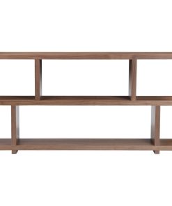 63 Inch Shelf Small Walnut Brown Contemporary