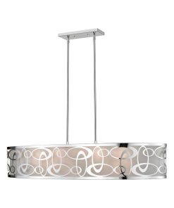 6-Light Pendant, White, Chrome