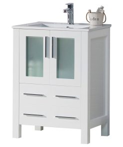 Sydney 24" Vanity Set With Mirror, Glossy White No Mirror