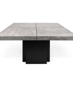 Tema Dusk 51in Dining / Work Tables, Concrete Look / Pure Black