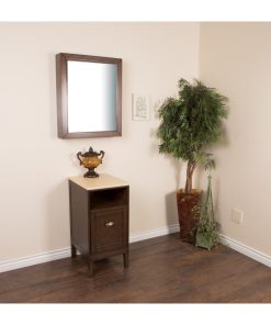 16 in Cabinet in sable walnut with quartz top in cream