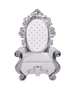 63" Silver And White Santa Throne