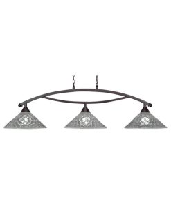Toltec Lighting 873-DG-411 Bow - Three Light Billiard