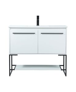 Sue 40" Single Bathroom Vanity, White