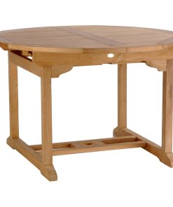 Teak Wood Orleans Round Outdoor Patio Extension Dining Table