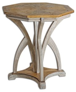 Uttermost Ranen Aged White Accent Table