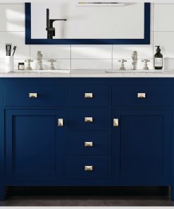 Totti Artemis 48" Blue Transitional Double Sink Bathroom Vanity