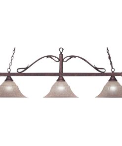 Toltec Lighting 823-BRZ-53318 Scroll - Three Light Billiard