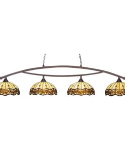 Toltec Lighting 874-BRZ-997 Bow - Four Light Billiard