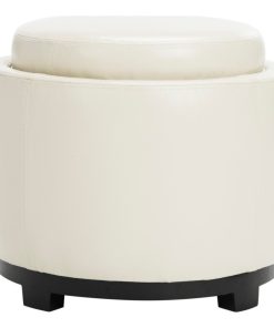 Tad Storage Tray Ottoman Black/ Off White
