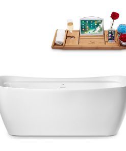 67" Streamline N1721GLD Freestanding Tub and Tray With Internal Drain