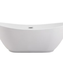 62" Soaking Bathtub In Glossy White