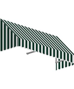 6' San Francisco Window/Entry Awning, Forest Green/White