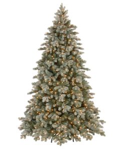 7-1/2' Poly Frosted Colorado Spruce Hinged Tree With 750 Clear Lights