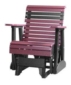 2' Poly Rollback Glider Chair, Cherrywood/Black