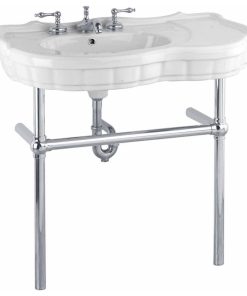 White Console Sink Southern Belle with Chrome Bistro Legs