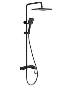 Trendy Multi-Function Complete Shower System With Rough-in Valve, Matte Black