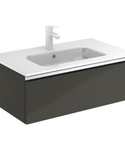 Vida Collection, 1 Drawer Vanity With Ceramic Top, Anthracite, 32"