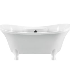 68" Streamline N901WH-BL Clawfoot Tub and Tray With External Drain