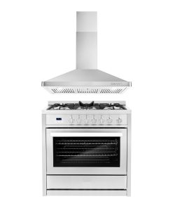 2-Piece Kitchen, 36" Gas Range and 36" Wall Mount Range Hood