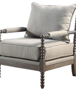 West Palm Living Room Accent Chair in Rustic Oak, Taupe