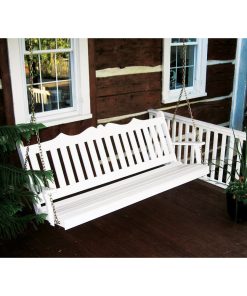 5' Royal English Pine Garden Swing, White