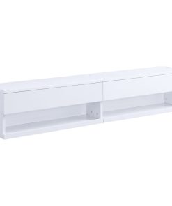 Ximena Floating TV Stand, LED and White Finish