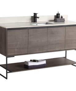 Urbania Vanity Set, Gray, 60", Single Sink