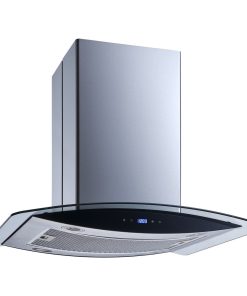 Winflo Convertible Island Range Hood, Stainless Steel and Glass, 475CFM, 30"