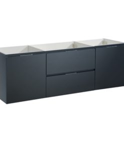 Valencia 60" Dark Slate Gray Wall Hung Single Sink Modern Bathroom Cabinet
