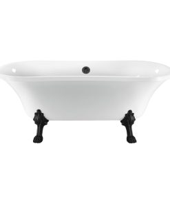 68" Streamline N861BL-BL Clawfoot Tub and Tray With External Drain