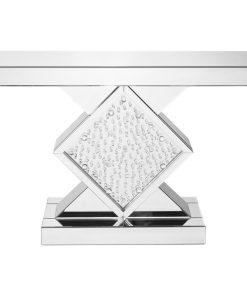 47" Rectangle Crystal Console Table, Clear Mirror Finish