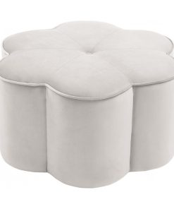 Valerie Velvet Ottoman Cream