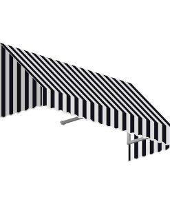 4' San Francisco Window/Entry Awning, Black/White