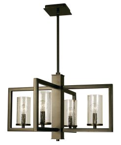 4-Light Theorem Dining Chandelier, Mahogany Bronze