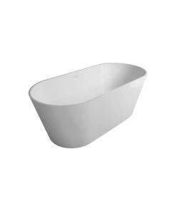 Vanity Art Solid Surface Resin Stone Freestanding Bathtub, Glossy White, 59"x29.