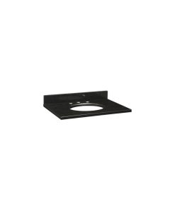 Stone Top, 31" For Undermount Sink With Backsplash, Black Granite