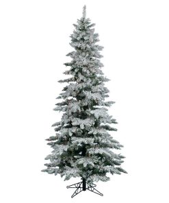 Vickerman Slim Flocked Utica Fir Tree, 43"x7.5', Multicolor Led Lights
