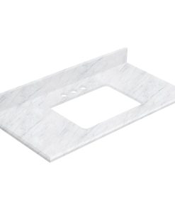 36-in. W 18.25-in. D Stone Top In Bianca Carara Color For 3H4-in. Faucet